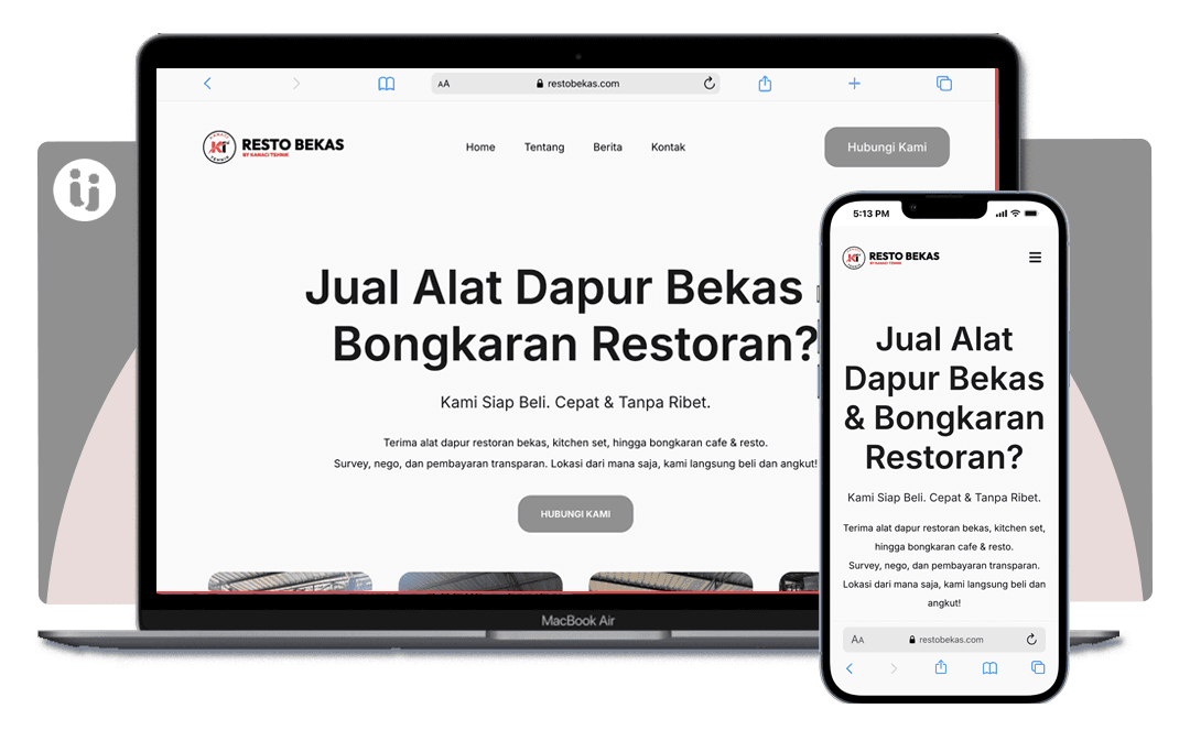 Website Alat Dapur Bekas — website karya Buat Website Sini untuk Kanaci Teknik