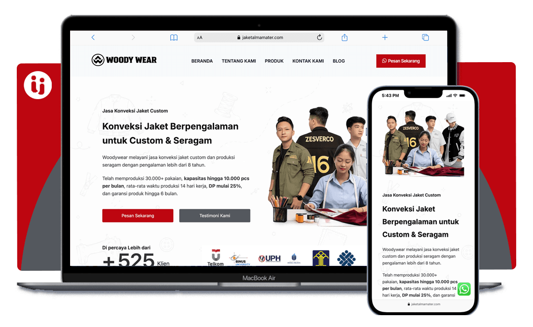 Jasa Konveksi Website — website karya Buat Website Sini untuk Woody Wear